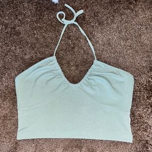 Green halter top